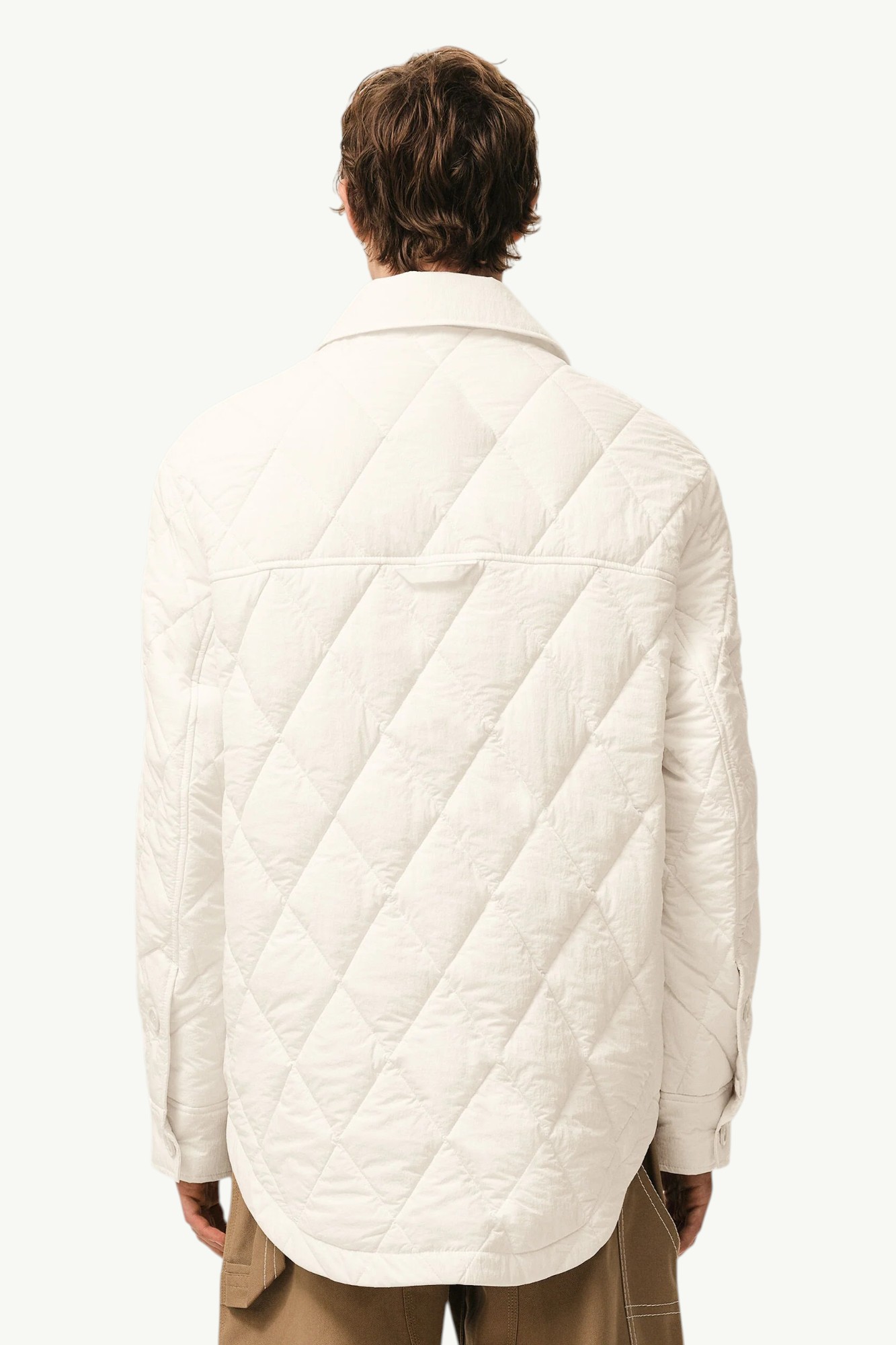 ami-paris-blanche-boutonnee-rembourree-en-nylon-jacket-cream-ujk885pa0117136-2 AMI Paris Blanche Boutonnée Rembourrée en Nylon Jacket Cream - UJK885-PA0117-136