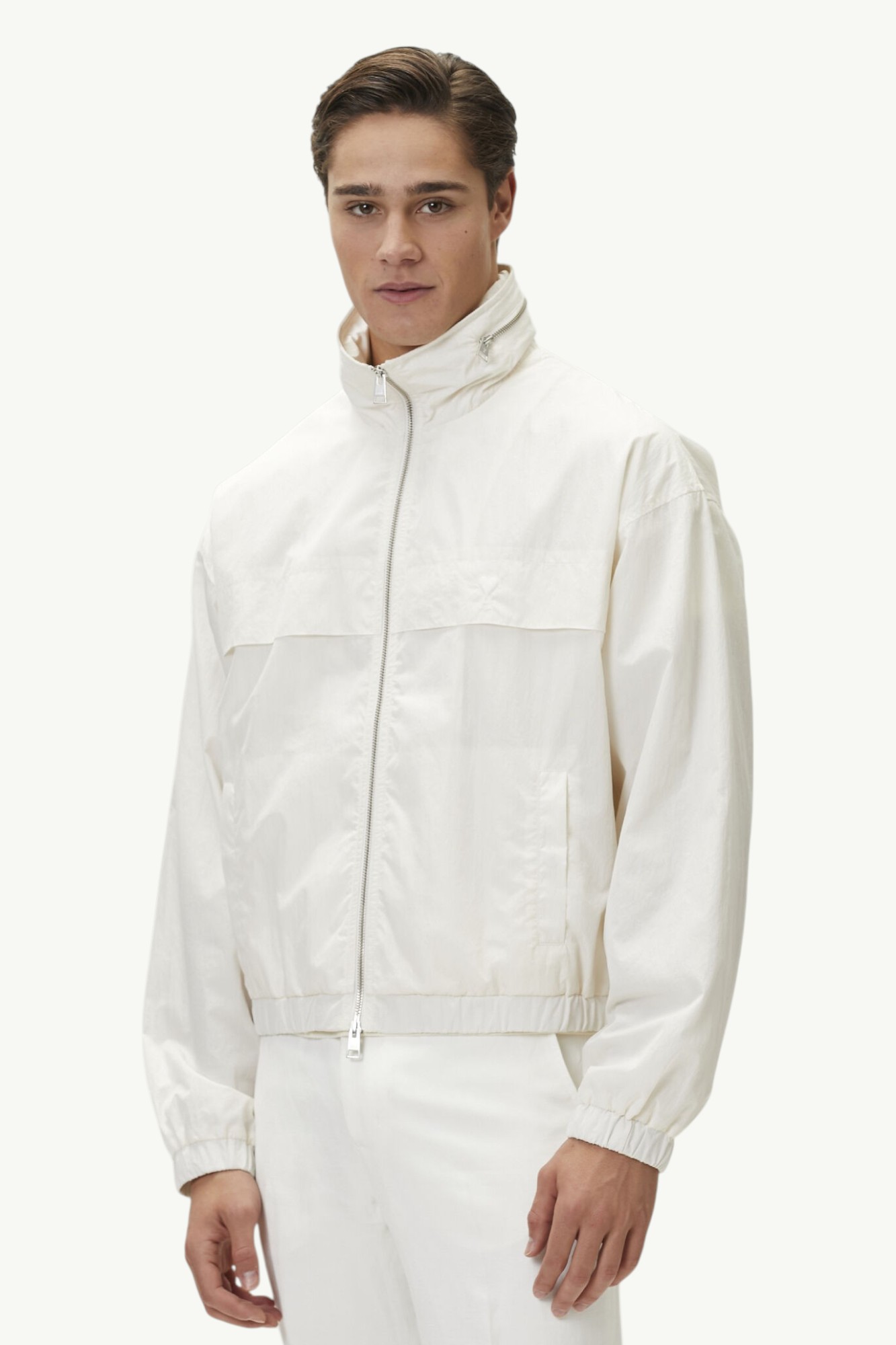 ami-paris-coupe-de-coton-et-nylon-jacket-cream-hjk828pa0117136-0-2 AMI Paris Coupe De Coton Et Nylon Jacket Cream - HJK828-PA0117-136
