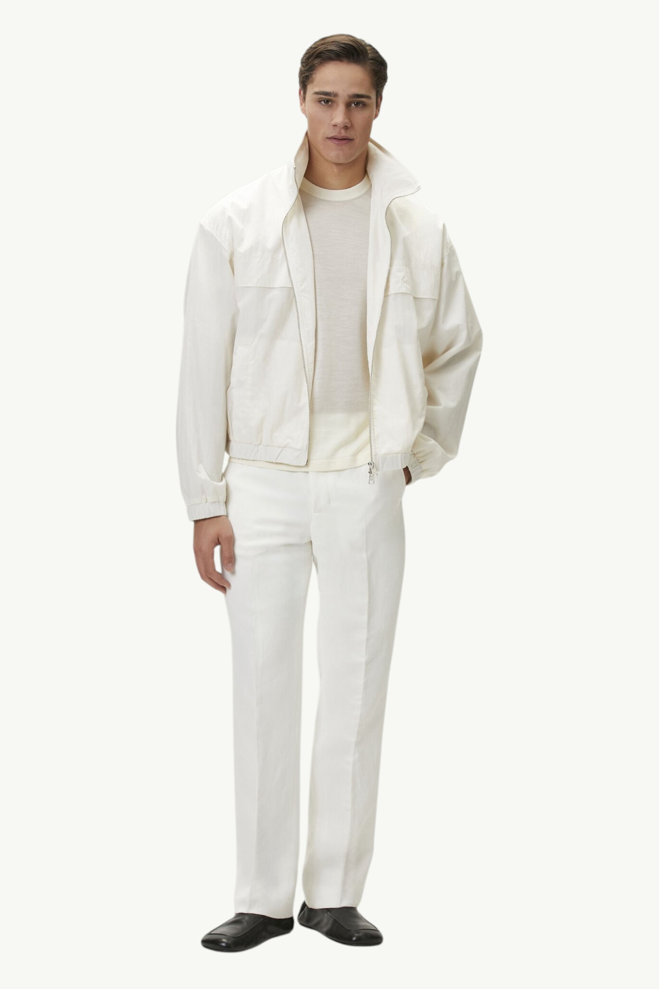 ami-paris-coupe-de-coton-et-nylon-jacket-cream-hjk828pa0117136-0-4 AMI Paris Coupe De Coton Et Nylon Jacket Cream - HJK828-PA0117-136