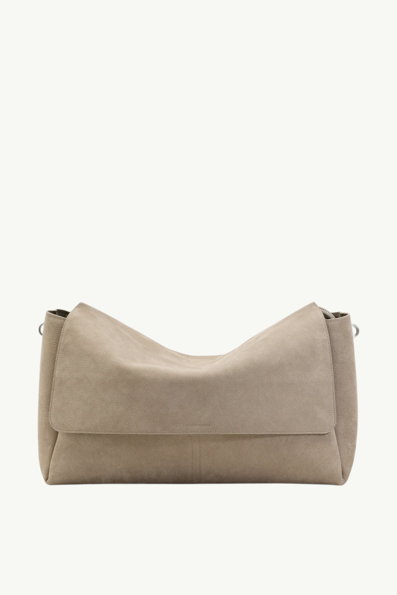 ami-paris-cow-leather-large-flap-carrousel-bag-grey-ull732al0182a002-2 AMI Paris Cow Leather Large Flap Carrousel Bag Grey - ULL732AL0182A002