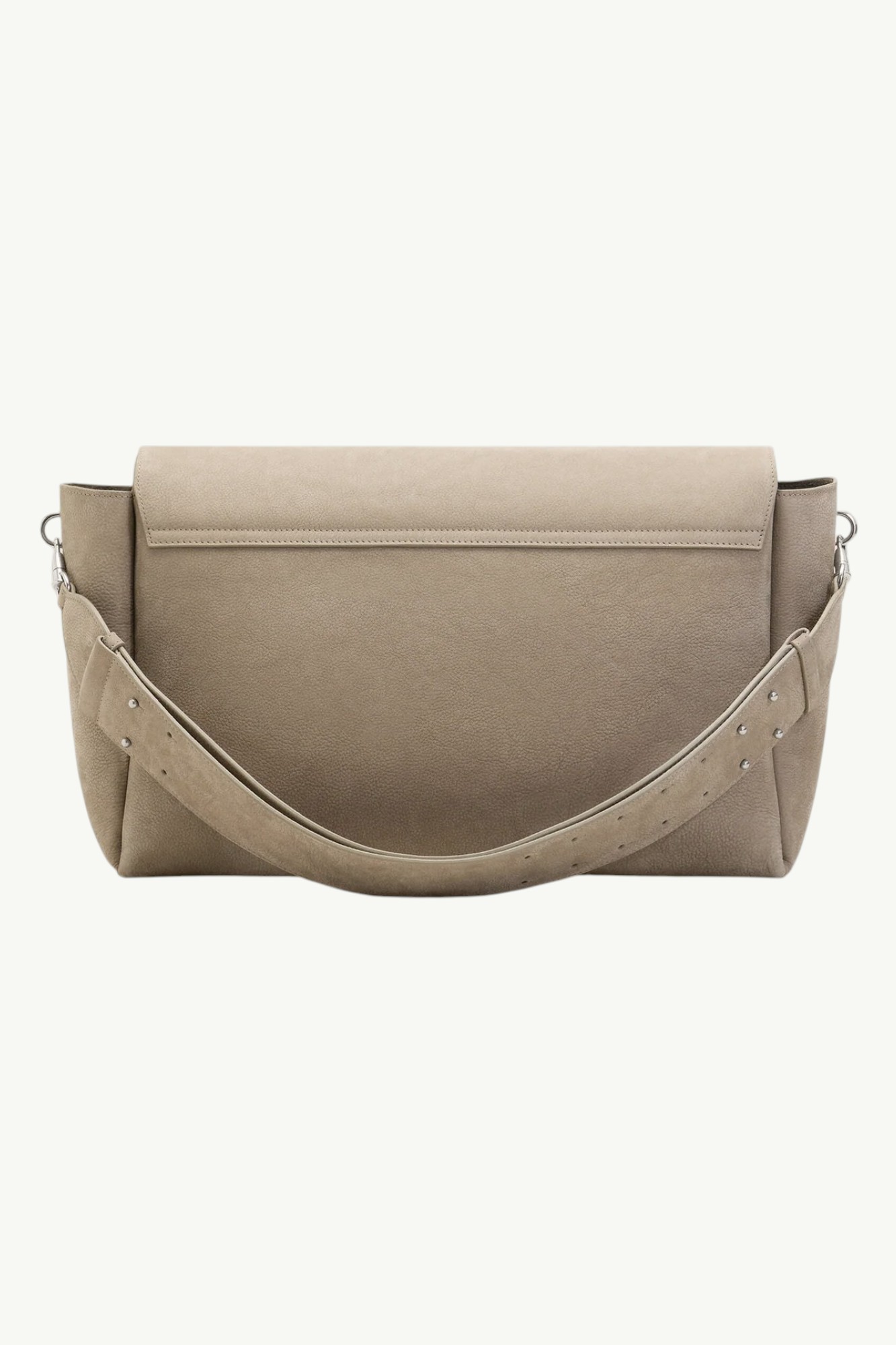 ami-paris-cow-leather-large-flap-carrousel-bag-grey-ull732al0182a002-4 AMI Paris Cow Leather Large Flap Carrousel Bag Grey - ULL732AL0182A002