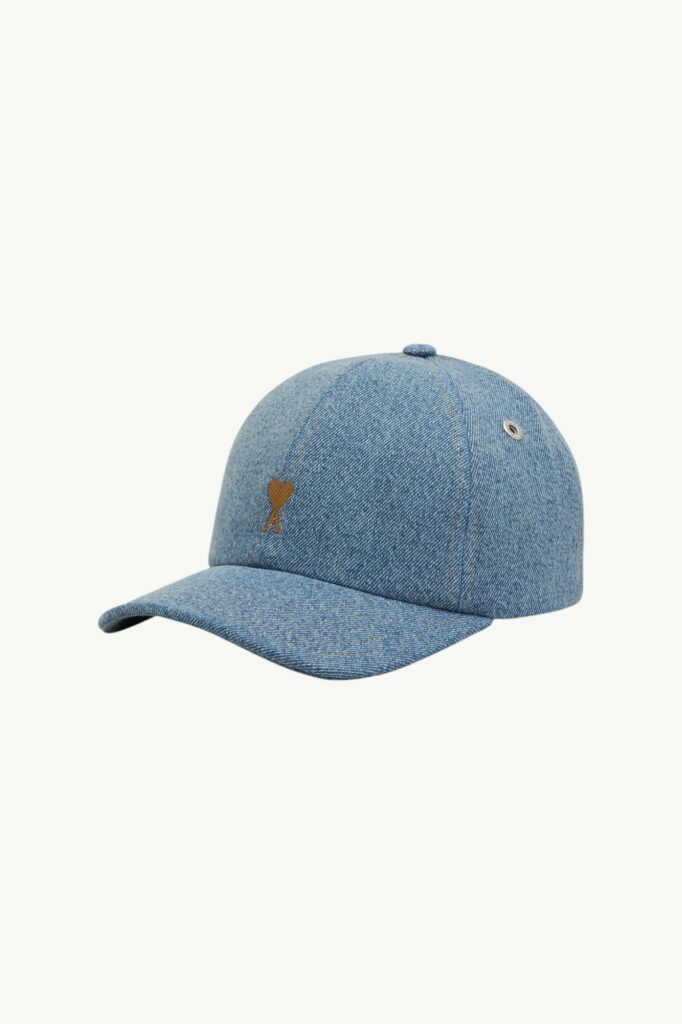AMI Paris Denim With Coeur Cap Blue - UCP264-DE0046-480
