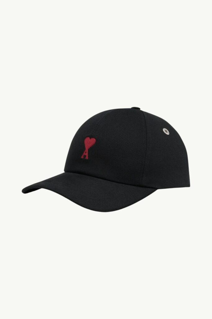 AMI Paris Gabardine Coton Logo Cap Black - BFUCP006-AW0041-001