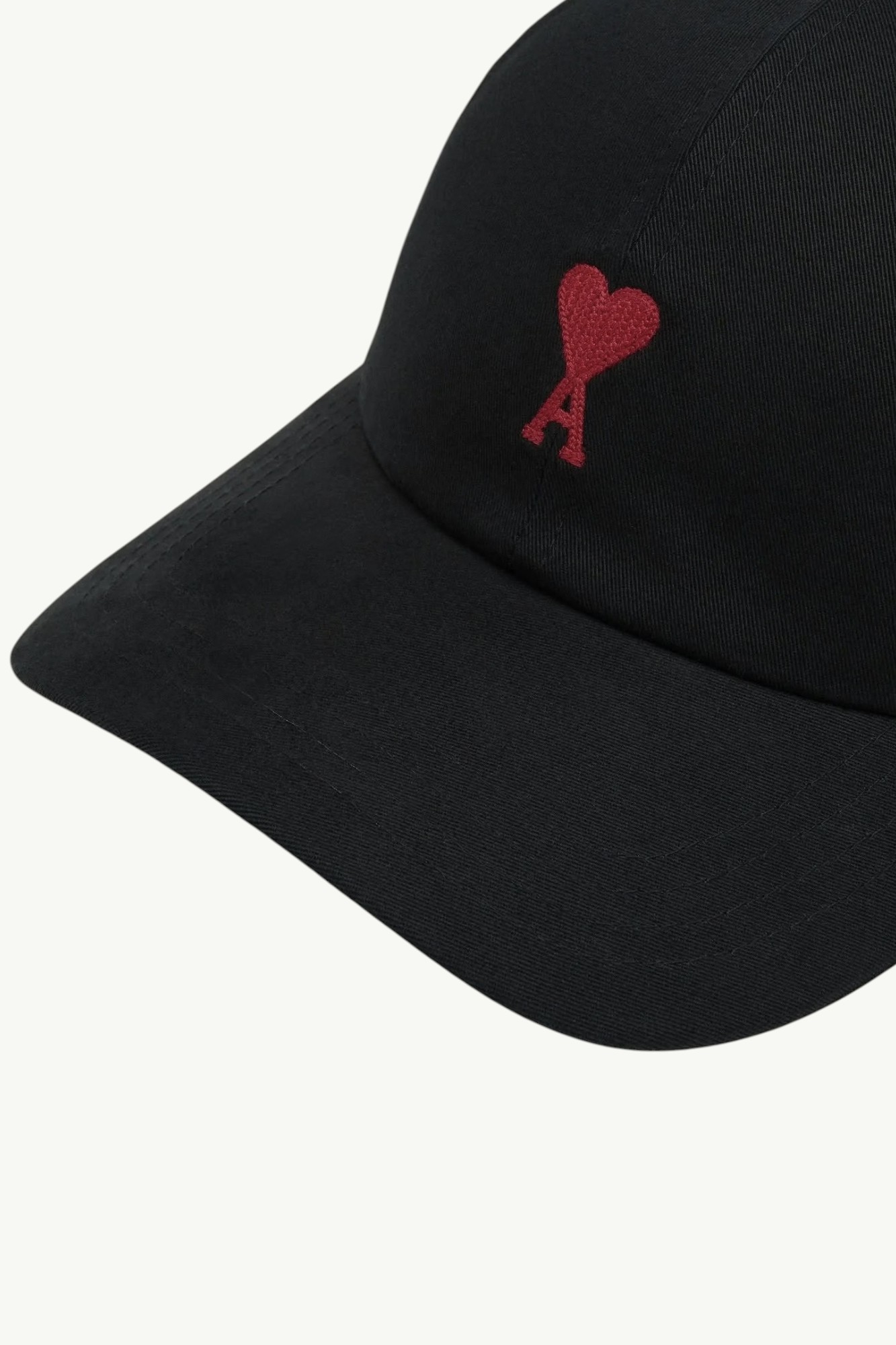 ami-paris-gabardine-coton-logo-cap-black-bfucp006aw0041001-6 AMI Paris Gabardine Coton Logo Cap Black - BFUCP006-AW0041-001