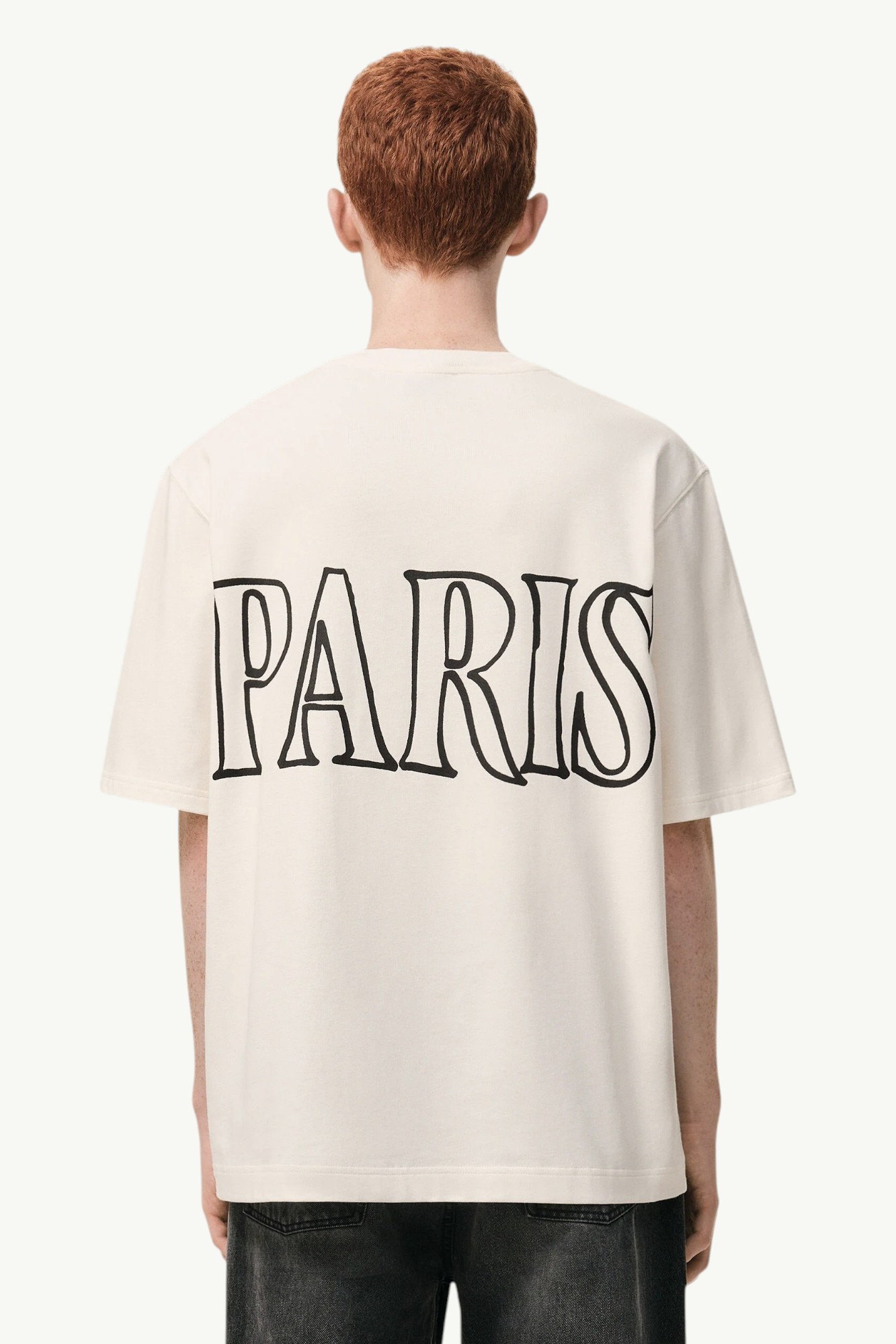 ami-paris-jersey-de-coton-imprime-t-shirt-cream-uts380726136-5 AMI Paris Jersey De Coton Imprimé T-shirt Cream - UTS380-726-136