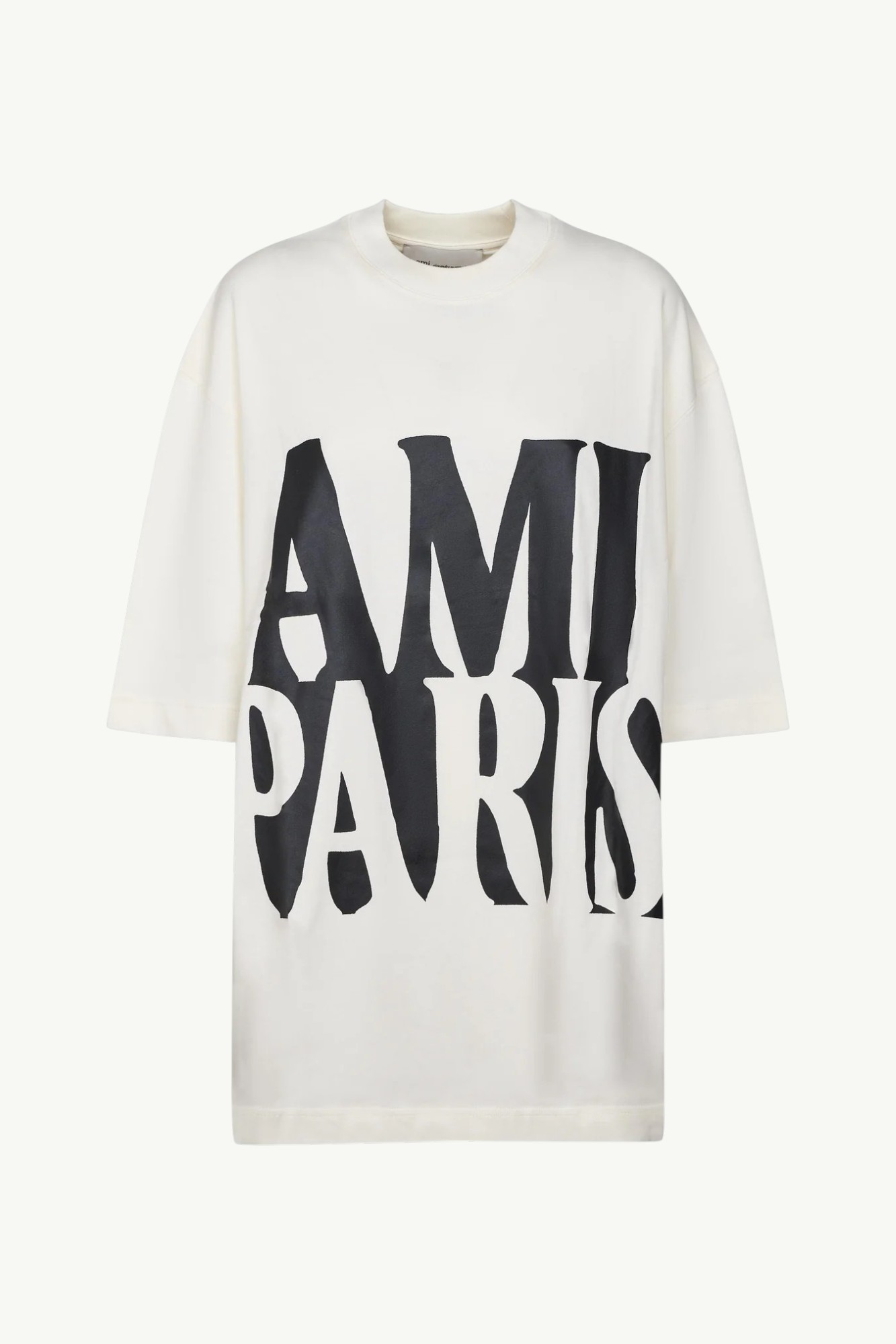 AMI Paris Logo-Detail T-shirt Cream - UTS381-726-136