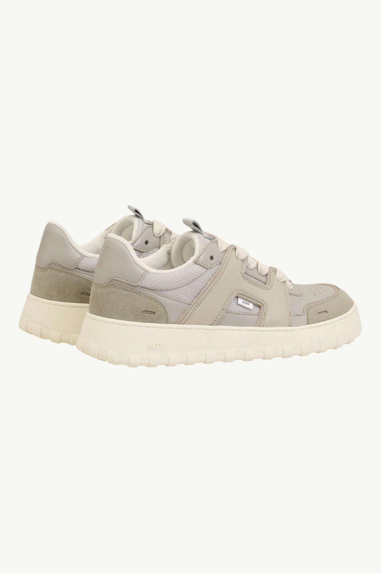 ami-paris-sneakers-a-walk-en-cuir-lisse-carbone-clair-usn504al0126a092-3 AMI Paris Sneakers A-Walk En Cuir Lisse Carbone Clair - USN504-AL0126-A092