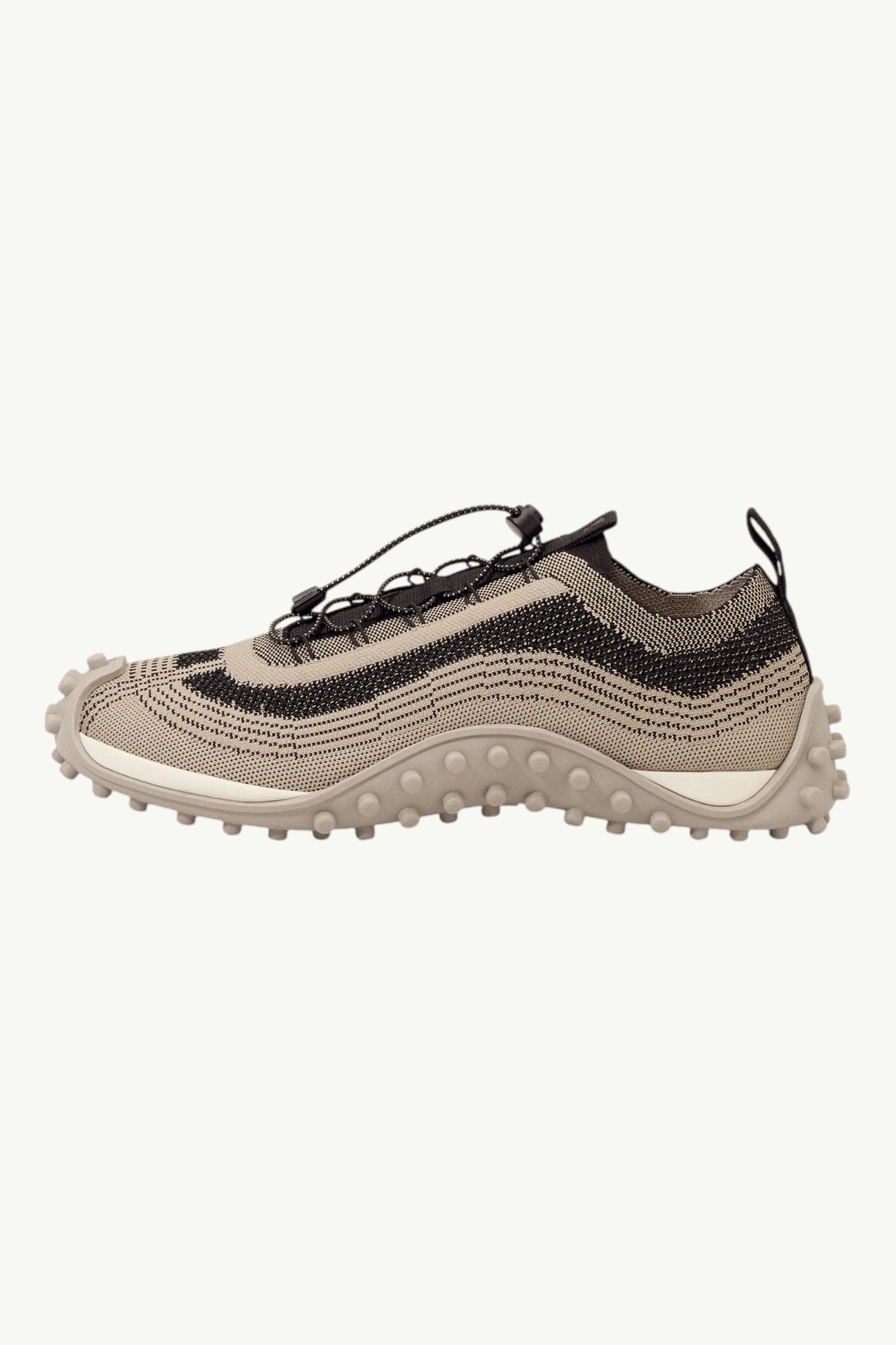 AMI Paris Sneakers Mirage Beige En Maille Beige Taupe/Noir - USN505-AK0011-A088