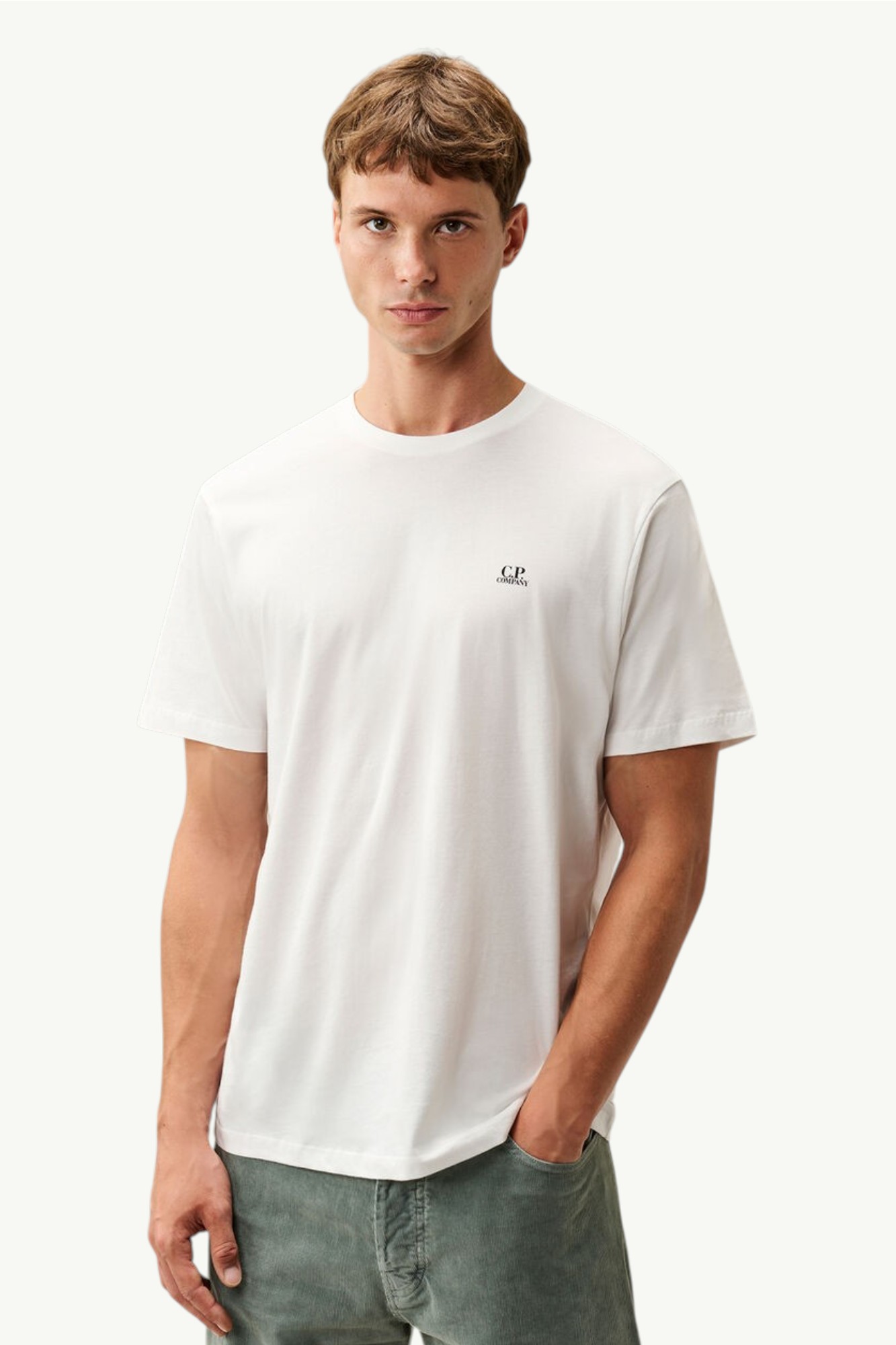 C.P. Company 30/1 Jersey Short Sleeve Goggle T-Shirt Gauze White - RCCMTS725A-005100W-103
