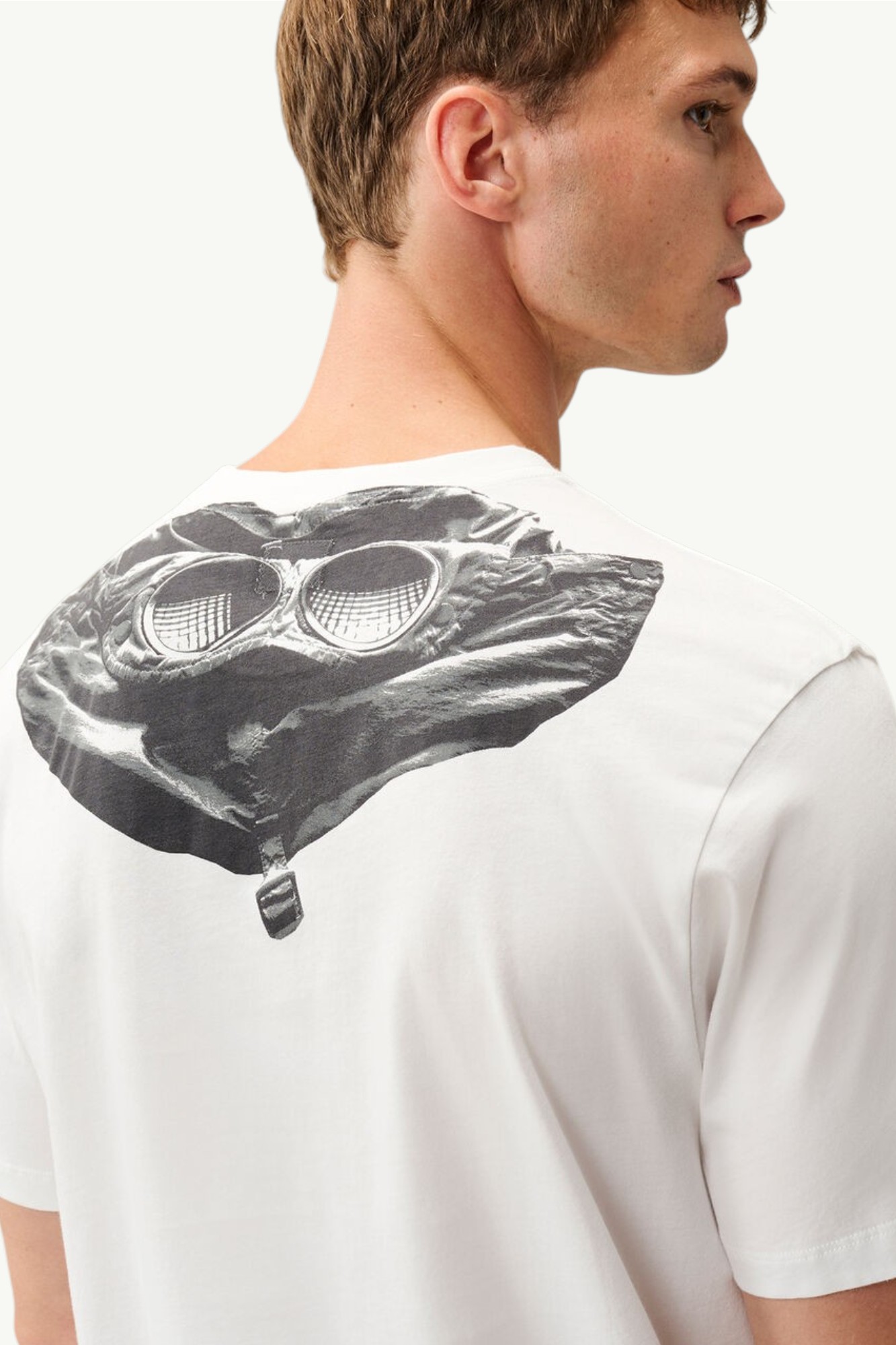 C.P. Company 30/1 Jersey Short Sleeve Goggle T-Shirt Gauze White - RCCMTS725A-005100W-103