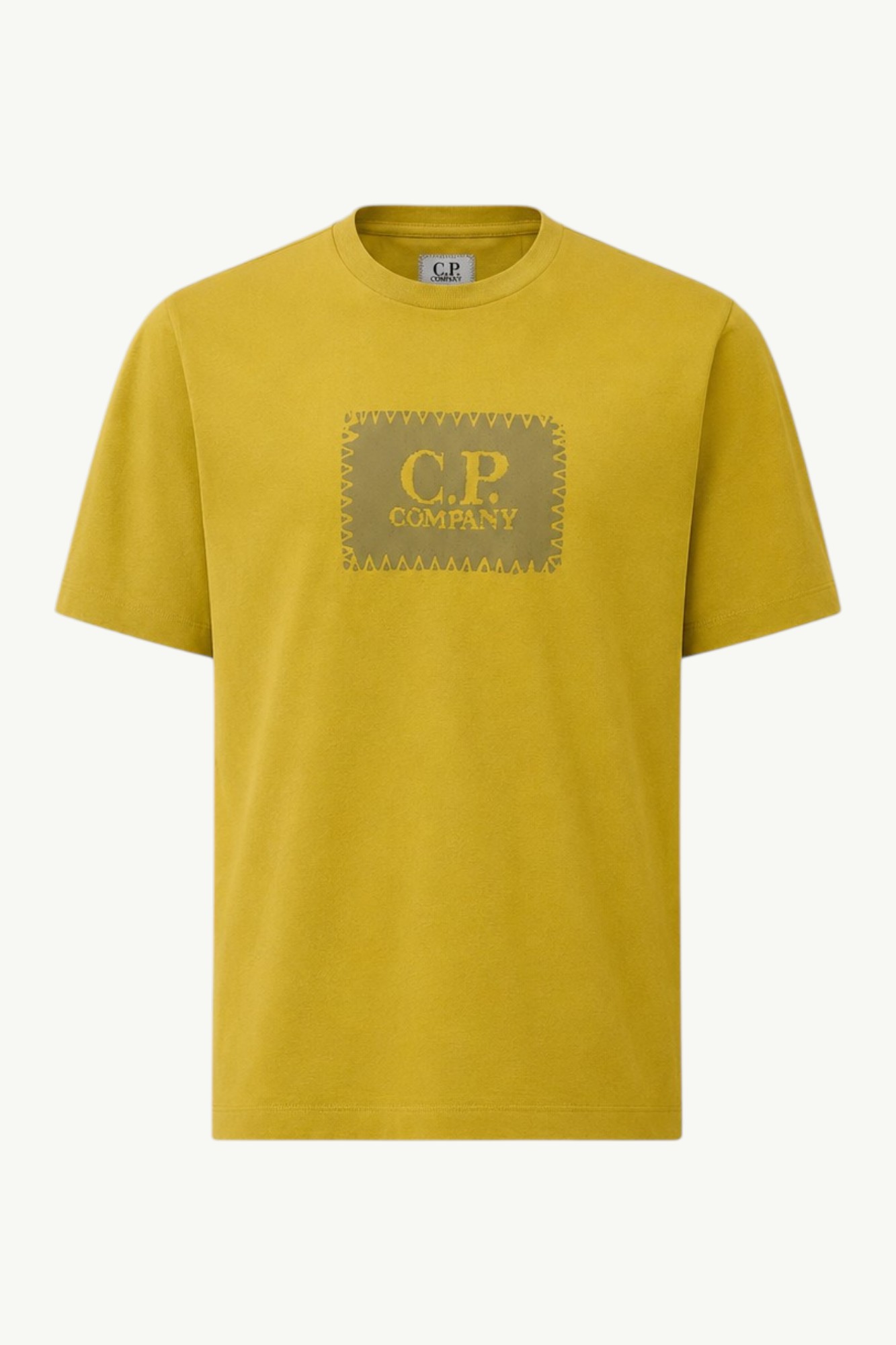 C.P. Company 30/1 Jersey Short Sleeve Logo Label T-Shirt Antique Moss - Yellow 20CMTS723A-005100W- 246
