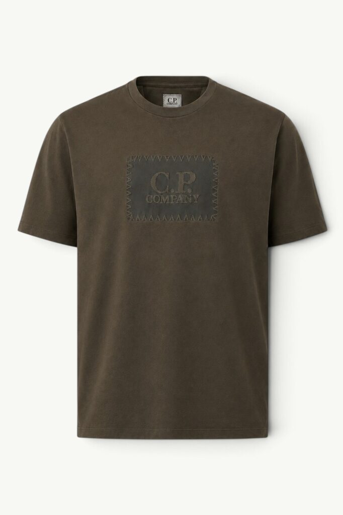 C.P. Company 30/1 Jersey Short Sleeve Logo Label T-Shirt Ivy Green - 20CMTS723A-005100W-683