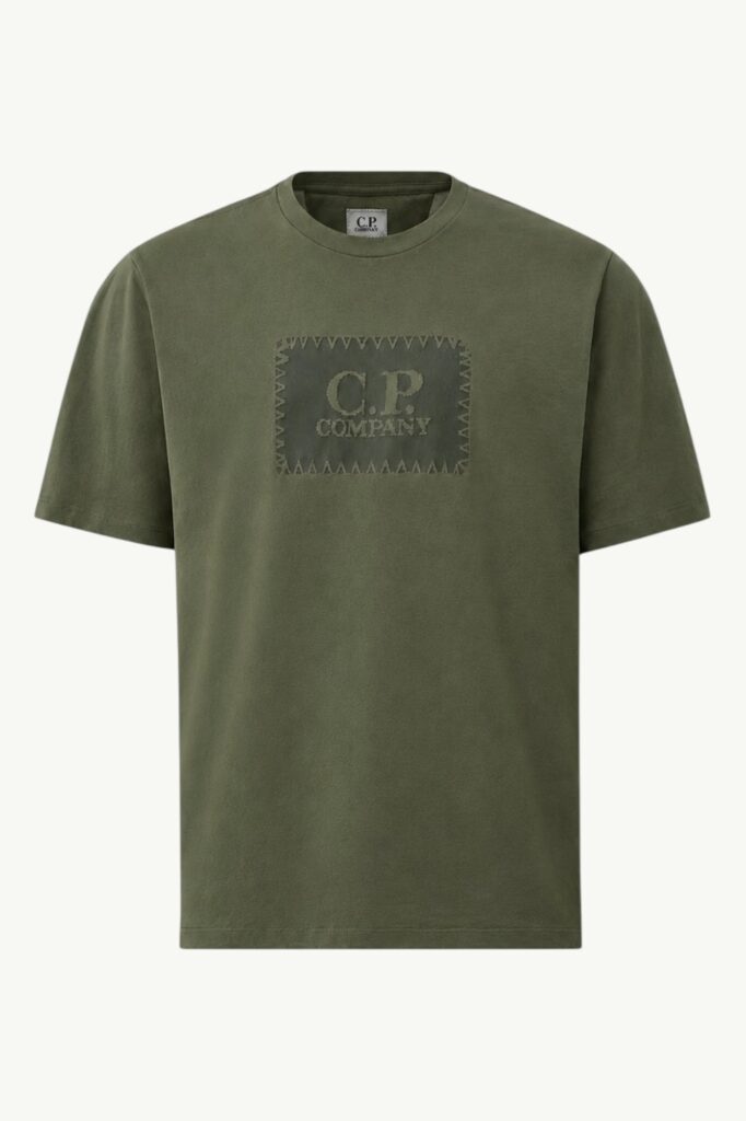 C.P. Company 30/1 Jersey Short Sleeve Logo Label T-Shirt Ivy Green 20CMTS723A005100W683