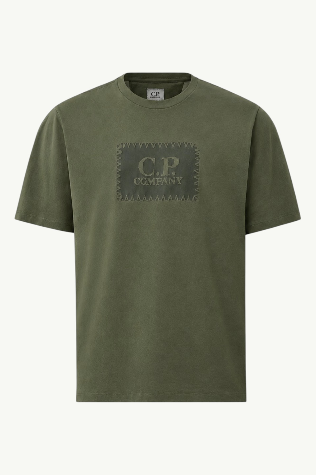 C.P. Company 30/1 Jersey Short Sleeve Logo Label T-Shirt Ivy Green 20CMTS723A005100W683