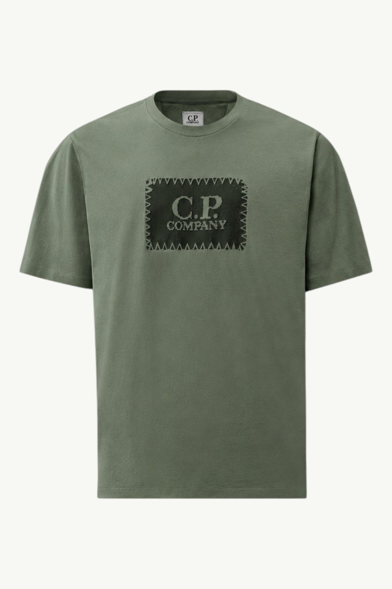 C.P. Company 30/1 Jersey Short Sleeve Logo Label T-Shirt Laurel Wreath - Green 20CMTS723A-005100W-668
