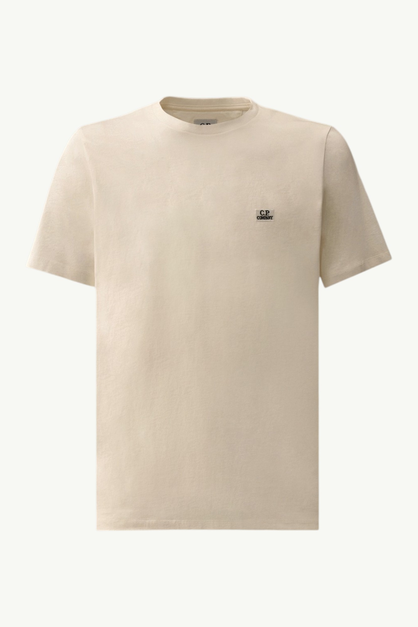 C.P. Company 30/1 Jersey Short Sleeve Logo Patch T-Shirt Gauze White RCCMTS726A-005100W-103