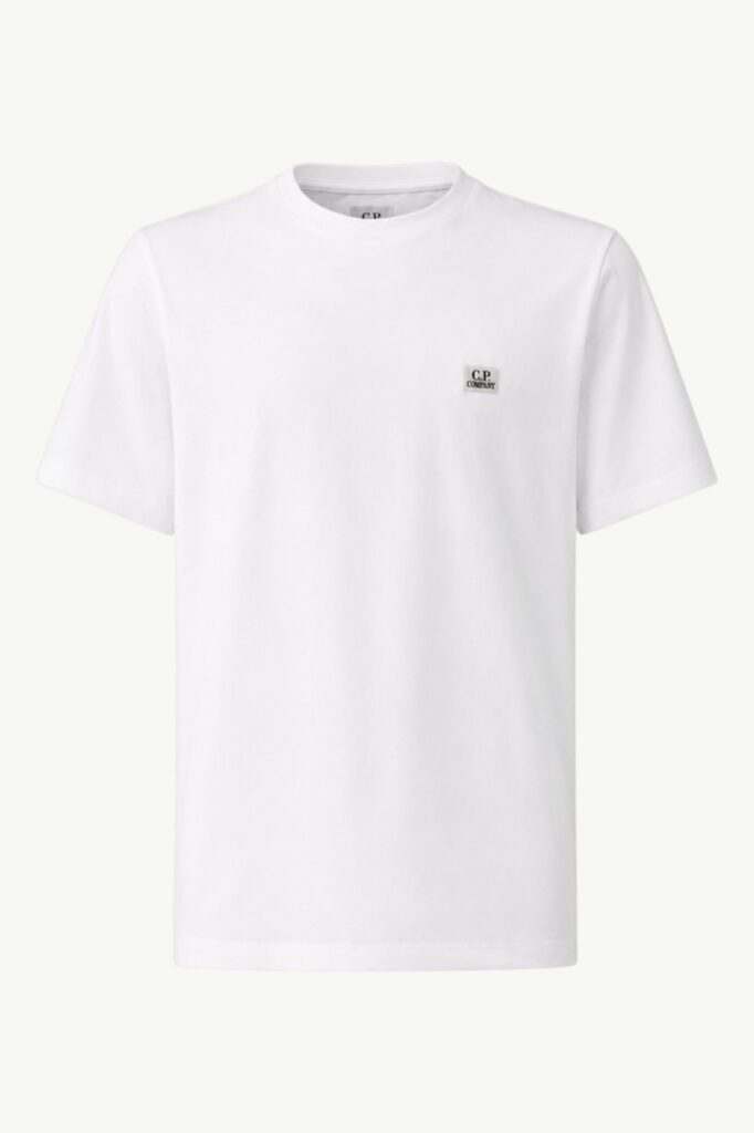 C.P. Company 30/1 Jersey Short Sleeve Logo Patch T-Shirt Gauze White - RCCMTS726A-005100W-103