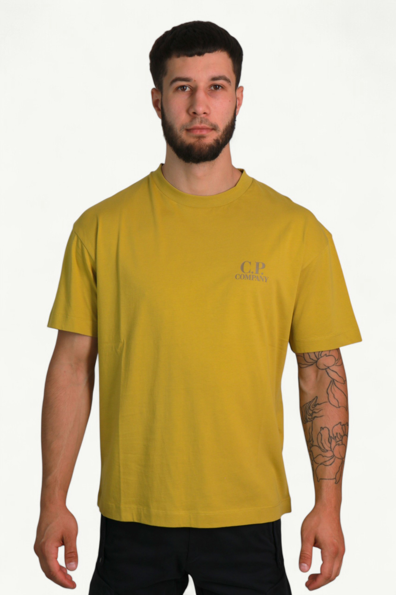 cp-company-30-1-jersey-short-sleeve-printed-graphics-t-shirt-antique-moss-yellow-20cmts086a005100w246-2 C.P. Company 30/1 Jersey Short Sleeve Printed Graphics T-Shirt Antique Moss – Yellow 20CMTS086A-005100W-246
