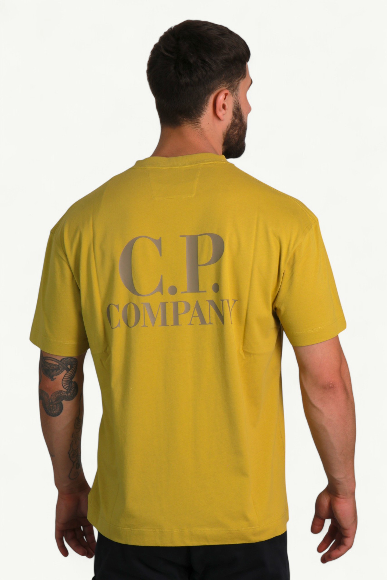 cp-company-30-1-jersey-short-sleeve-printed-graphics-t-shirt-antique-moss-yellow-20cmts086a005100w246-5 C.P. Company 30/1 Jersey Short Sleeve Printed Graphics T-Shirt Antique Moss – Yellow 20CMTS086A-005100W-246