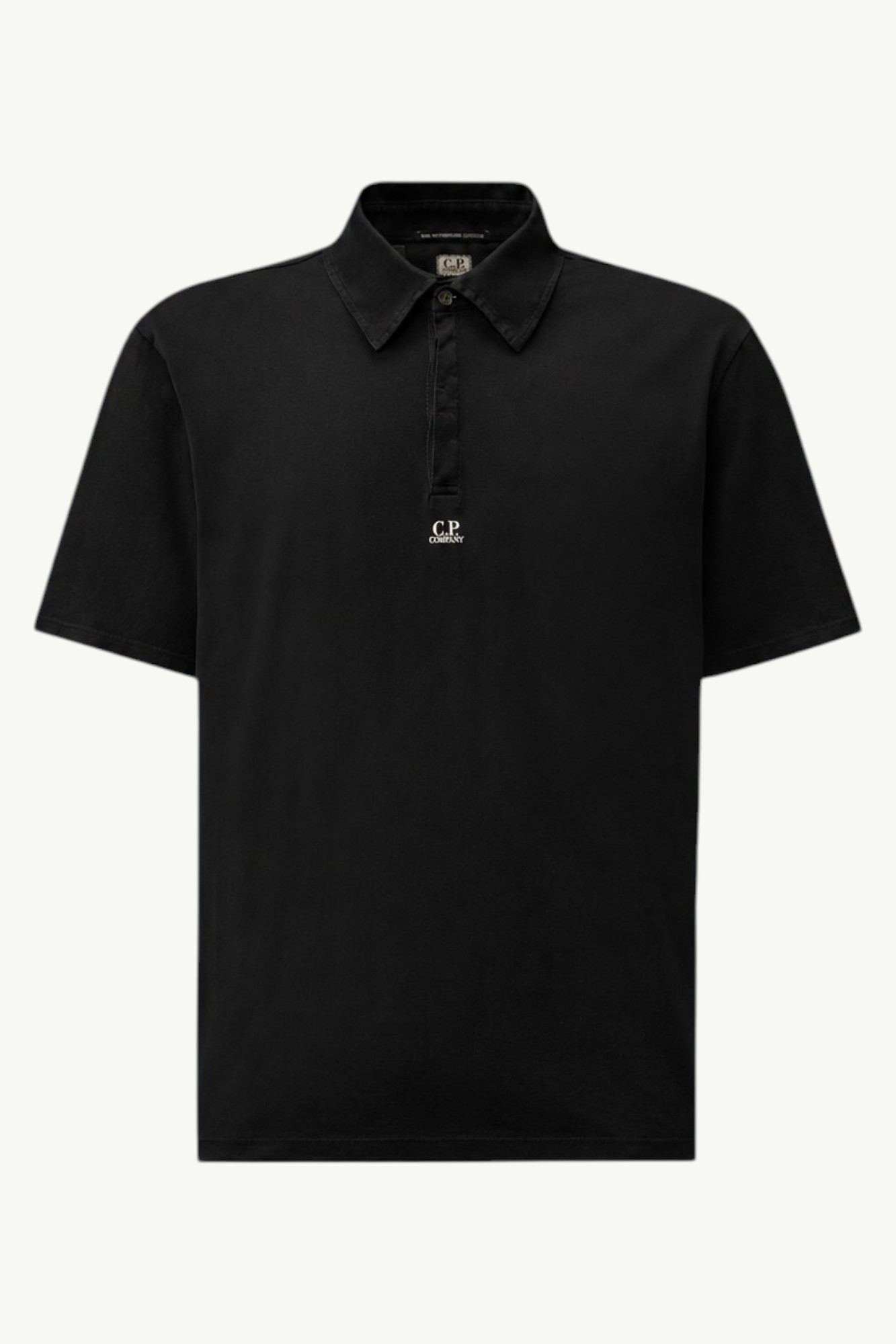 C.P. Company 70/2 Mercerized Jersey Gasato Short Sleeve Logo Polo Black 20CMPL116A-006374G-999