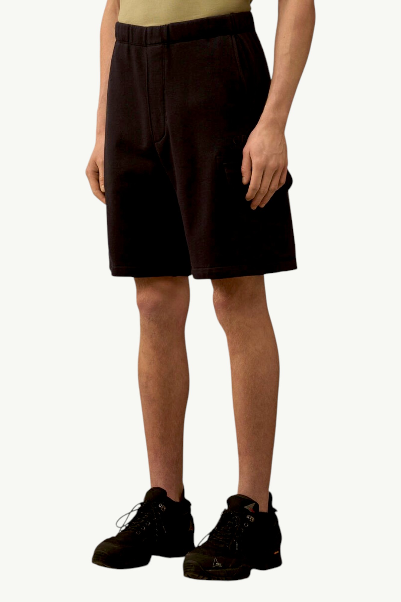 cp-company-diagonal-raised-fleece-cargo-sweatshorts-black-20cmsb029a005086w999-2 C.P. Company Diagonal Raised Fleece Cargo Sweatshorts Black - 20CMSB029A-005086W-999