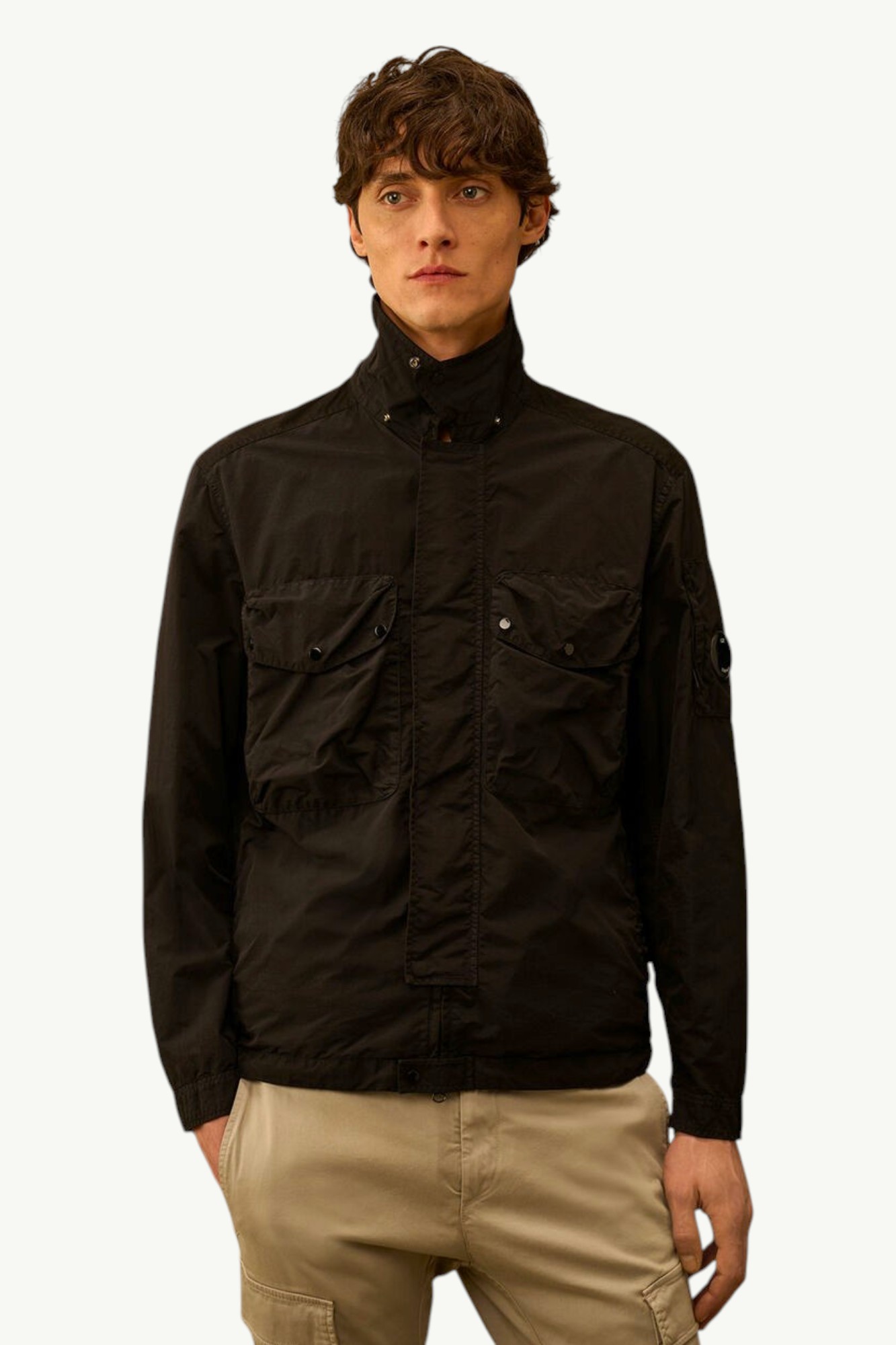 cp-company-flatt-nylon-mixed-goggle-overshirt-black-20cmos017a005991g999-2 C.P. Company Flatt Nylon Mixed Goggle Overshirt Black 20CMOS017A-005991G-999