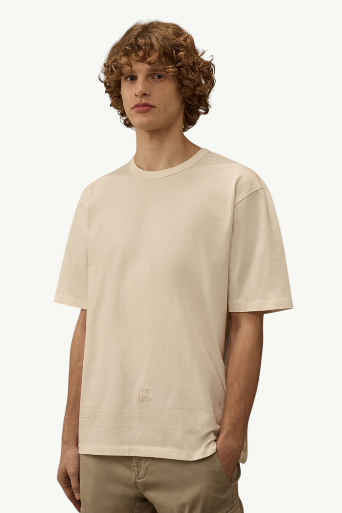 cp-company-mercerized-jersey-30-2-twisted-short-sleeve-embroidery-t-shirt-gauze-white-20cmts122a110580w103-2 C.P. Company Mercerized Jersey 30/2 Twisted Short Sleeve Embroidery T-Shirt Gauze White - 20CMTS122A-110580W-103