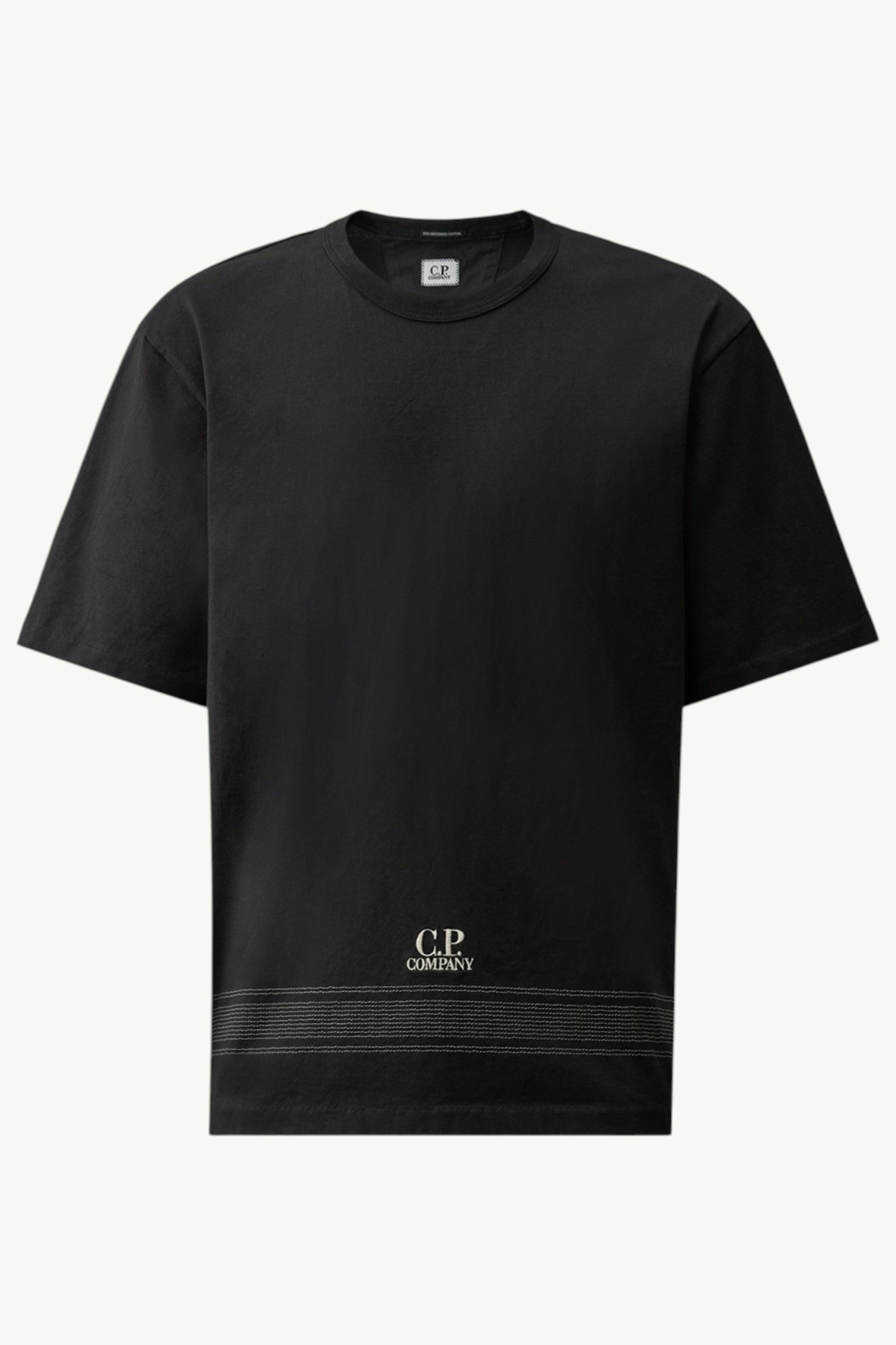 C.P. Company Mercerized Jersey 30/2 Twisted Short Sleeve Embroidery T-Shirt Total Eclipse – Blue - 20CMTS122A-110580W-888