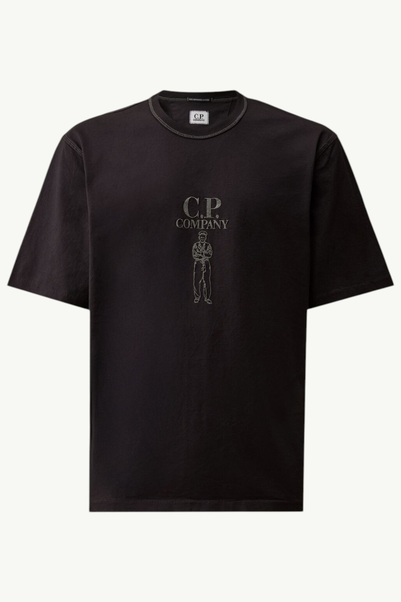 C.P. Company Mercerized Jersey 30/2 Twisted Short Sleeve Logo T-Shirt Total Eclipse – Blue 20CMTS120A-110580W-888