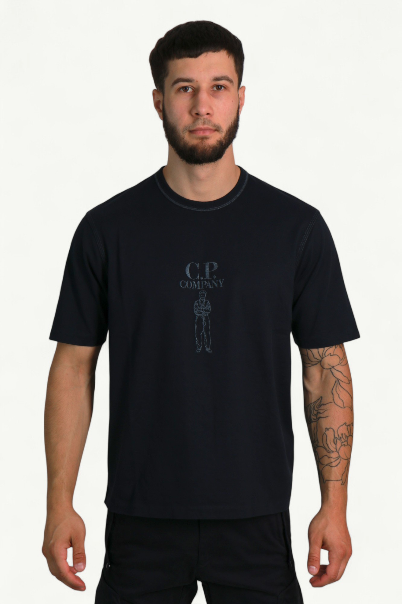 cp-company-mercerized-jersey-30-2-twisted-short-sleeve-logo-t-shirt-total-eclipse-blue-20cmts120a110580w888-2 C.P. Company Mercerized Jersey 30/2 Twisted Short Sleeve Logo T-Shirt Total Eclipse – Blue 20CMTS120A-110580W-888