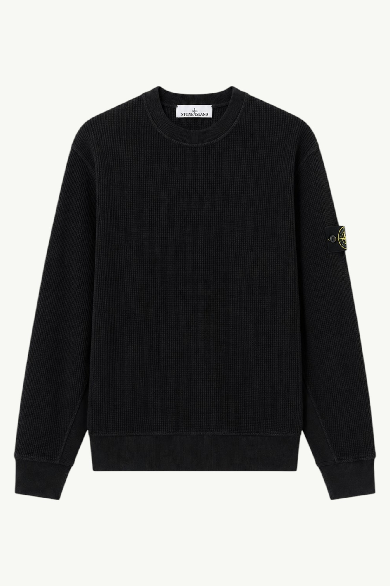 Stone Island Organic Cotton Waffle Fleece Sweatshirt Black – L1S156100056-S0044-V0029