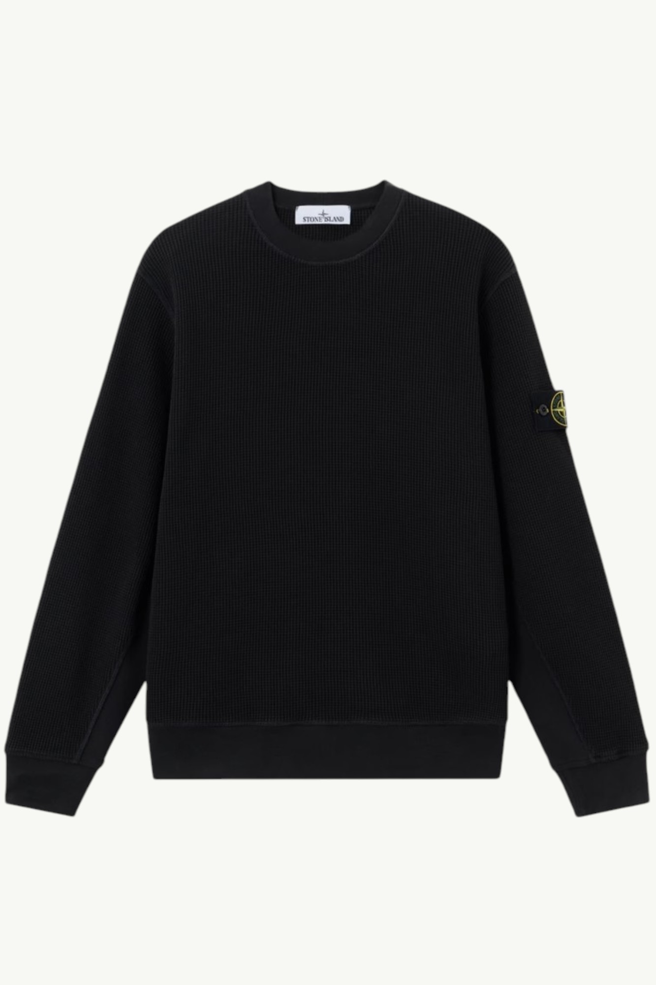 Stone Island Organic Cotton Waffle Fleece Sweatshirt Black – L1S156100056-S0044-V0029