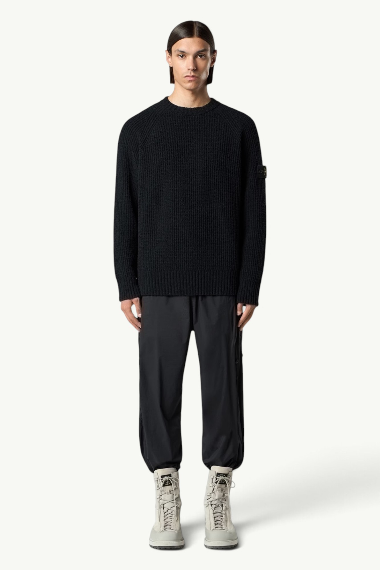 stone-island-full-rib-cotton-boucle-sweater-black-l2s155100001s0n17v0029-2 Stone Island Full Rib Cotton Boucle Sweater Black – L2S155100001-S0N17-V0029