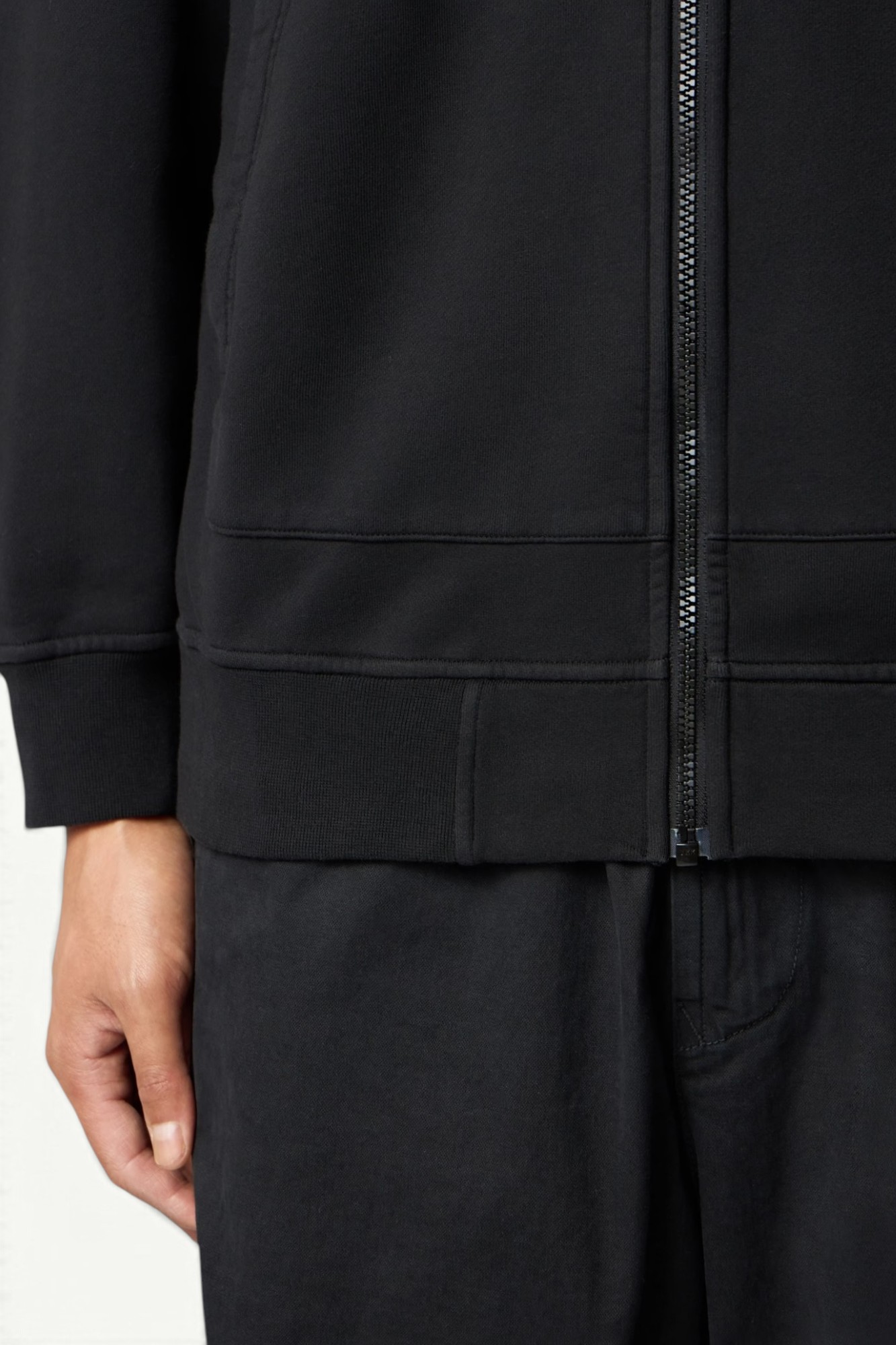 stone-island-organic-cotton-zip-up-hooded-black-l2s156100009s0051v0029-5 Stone Island Organic Cotton Zip-Up Hooded Black – L2S156100009-S0051-V0029