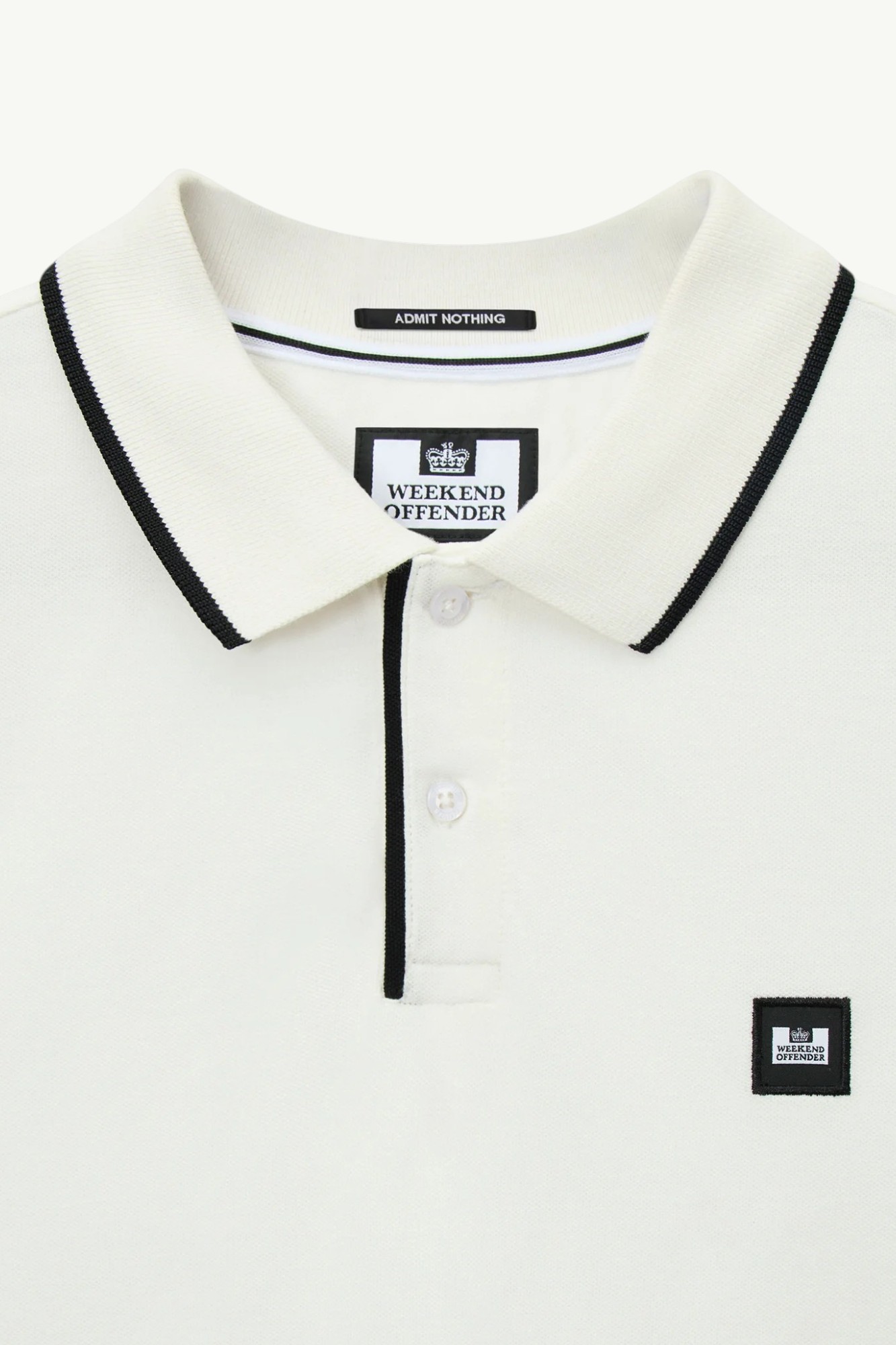 Weekend Offender Cadwell Polo Shirt Ghost/Black - PO3B02