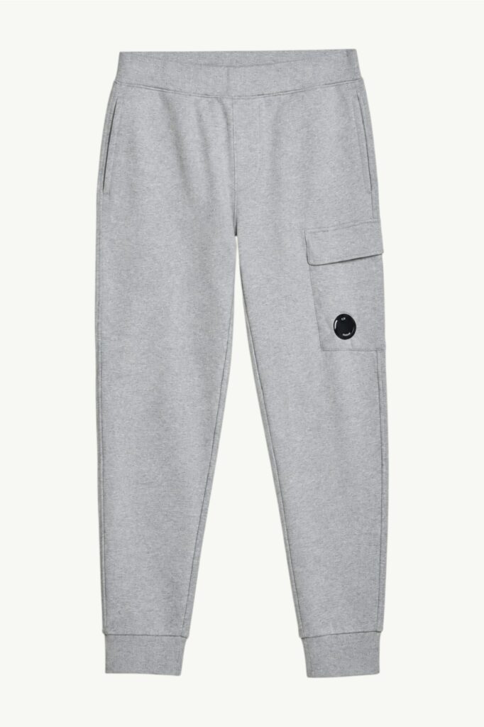 C.P. Company Diagonal Raised Fleece Cargo Lens Sweatpants Grey - 12CMSP017A-005086W-M93