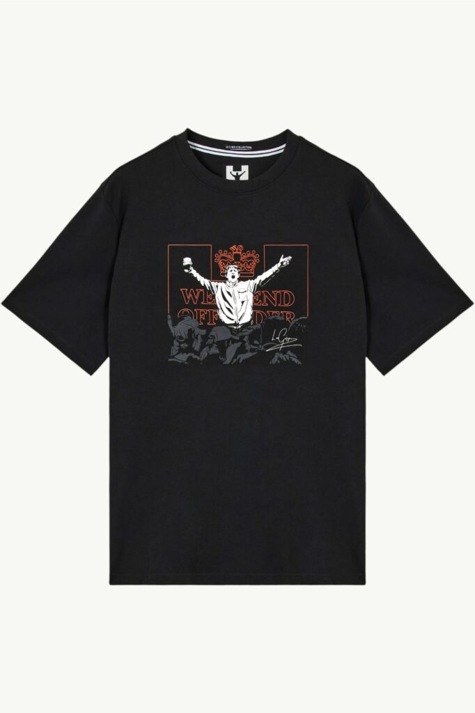 Weekend Offender Ginola Graphic T-Shirt Black - PT2B04-BLACK