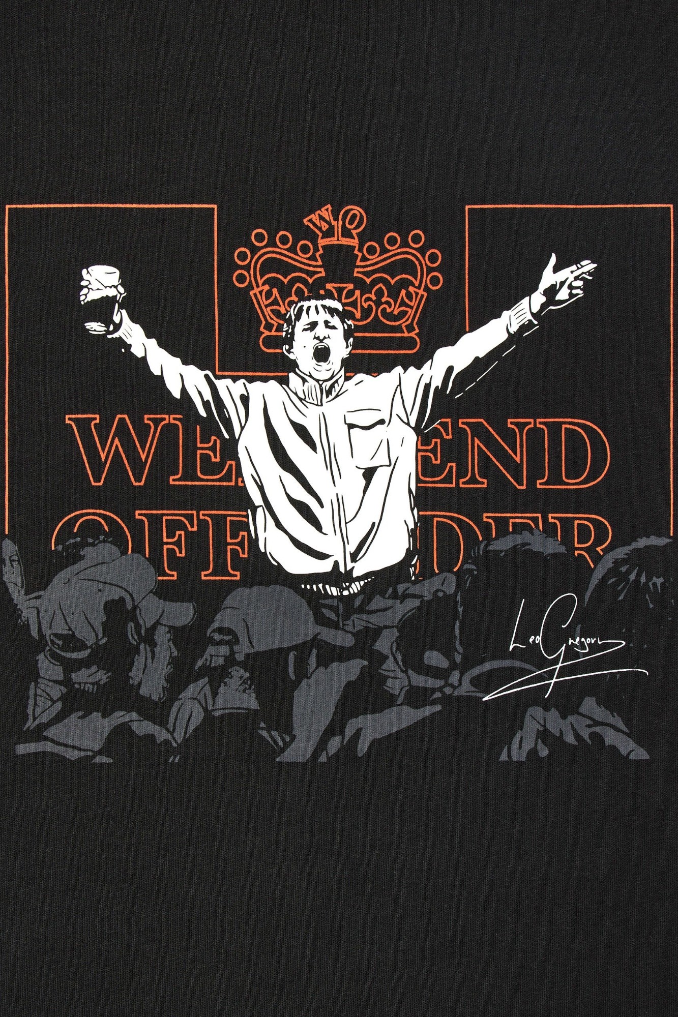 Weekend Offender Ginola Graphic T-Shirt Black - PT2B04-BLACK